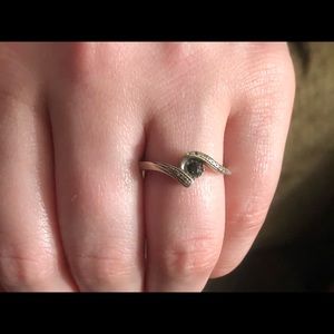 Kay Jewelers Black diamond ring. Missing a stone.